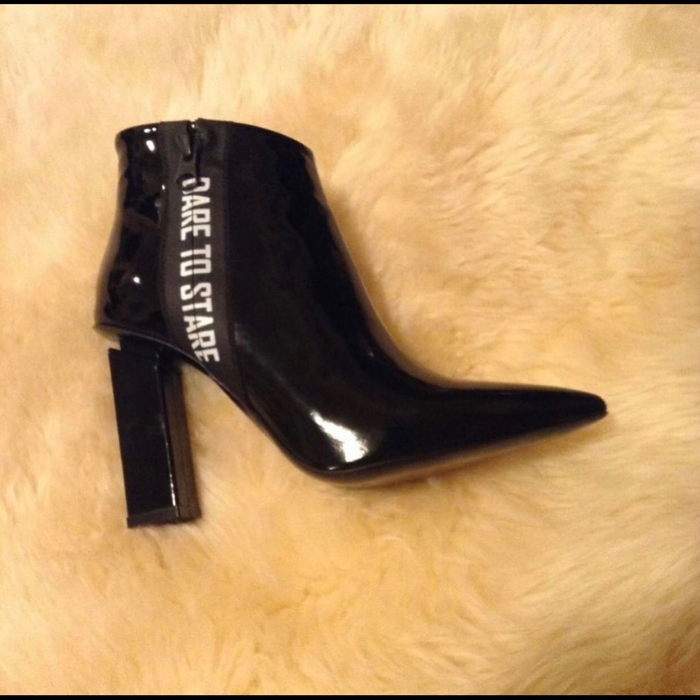 One-of-a-kind Italian Patent booties.